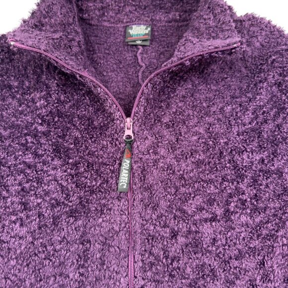 Early Winters Purple Textured Faux Fur/Fleece Full Zipper Jacket Women's Size XL - Picture 2 of 8